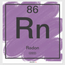 Periodischer Tafelaufkleber - Radon