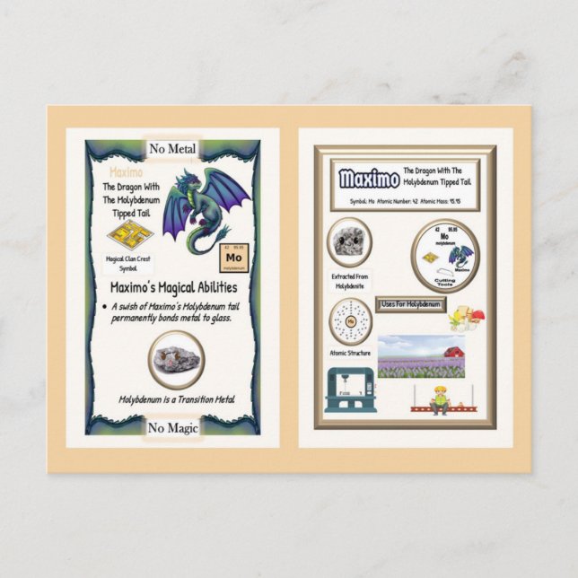 Periodischer Tafeldrache - Molybdänkarte Postkarte (Vorderseite)