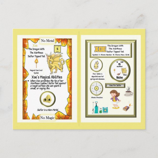 Periodischer Tafeldrache - Schwefel Postkarte (Vorderseite)