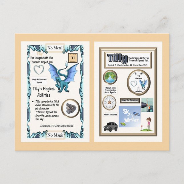 Periodischer Tafeldrache - Titanium Postkarte (Vorderseite)