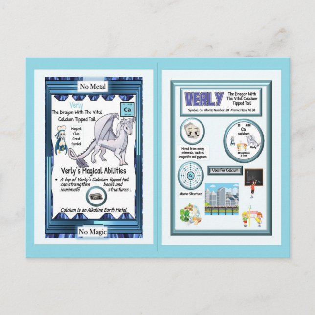 Periodischer Tafeldragon - Calcium Postkarte (Vorderseite)
