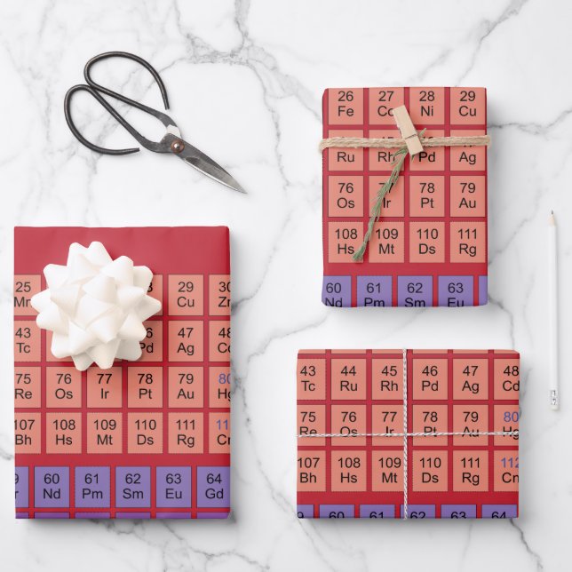 Periodischer Tafelwissenschaftsgeek Geschenkpapier Set (Vorderseite)