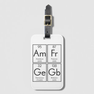 Periodischer Tisch British Element Funny Gepäckanhänger