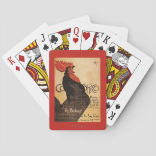Periodisches Cocorico-Hahn-Werbeplakat Spielkarten