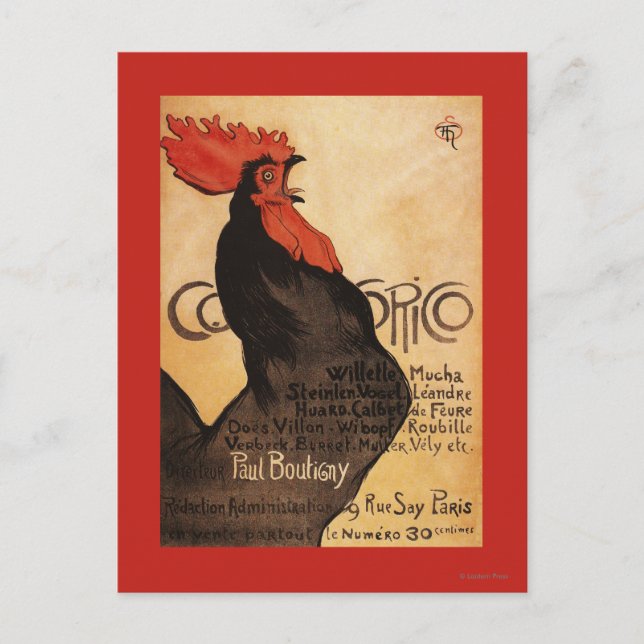 Periodisches Cocorico Rooster Promotionposter Postkarte (Vorderseite)