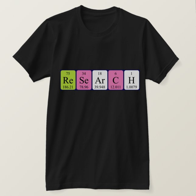 Periodisches Shirt der Tabellennamen (Design vorne)