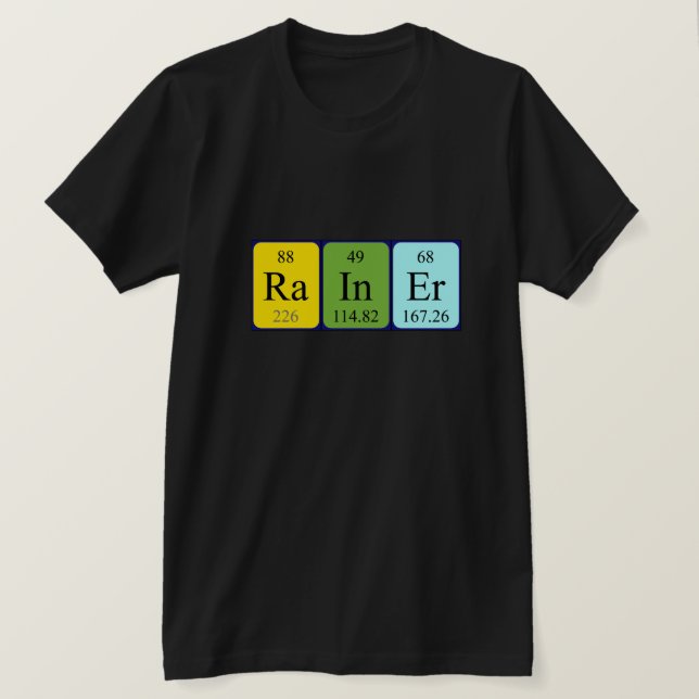 Periodisches Shirt für den Namen der Tabelle (Design vorne)