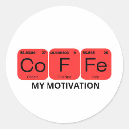 Periodisches Tischelement für Kaffee Runder Aufkleber