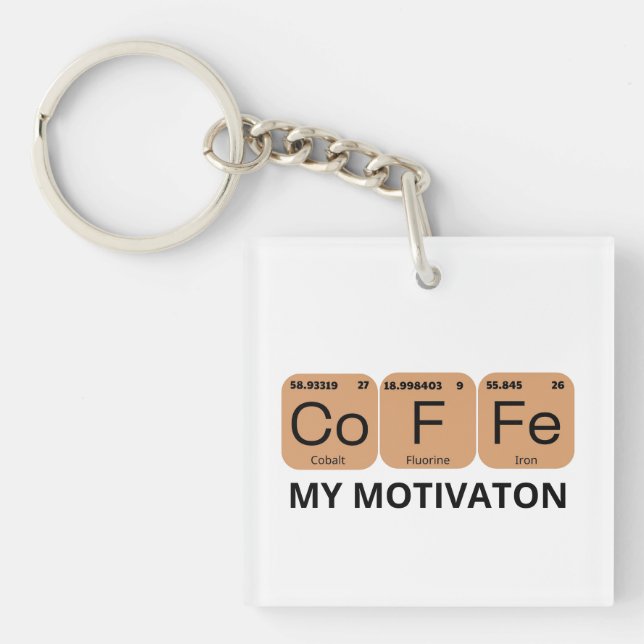 Periodisches Tischelement für Kaffee Schlüsselanhänger (Vorderseite)