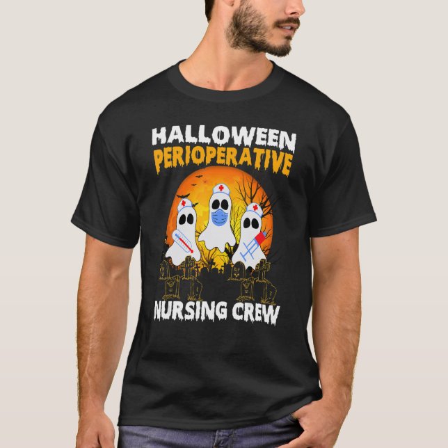 Perioperative Nurse Pre op Nursing Halloween Crew  T-Shirt (Vorderseite)