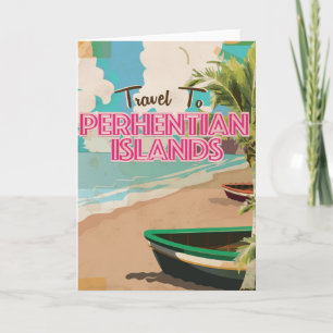 Peripherianische Inseln Vintages Urlaubspaket Feiertagskarte