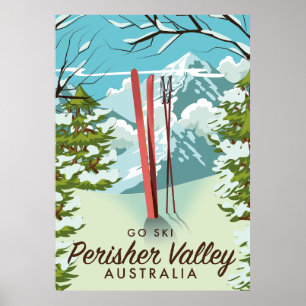 Perisher Valley Australia ski. Poster