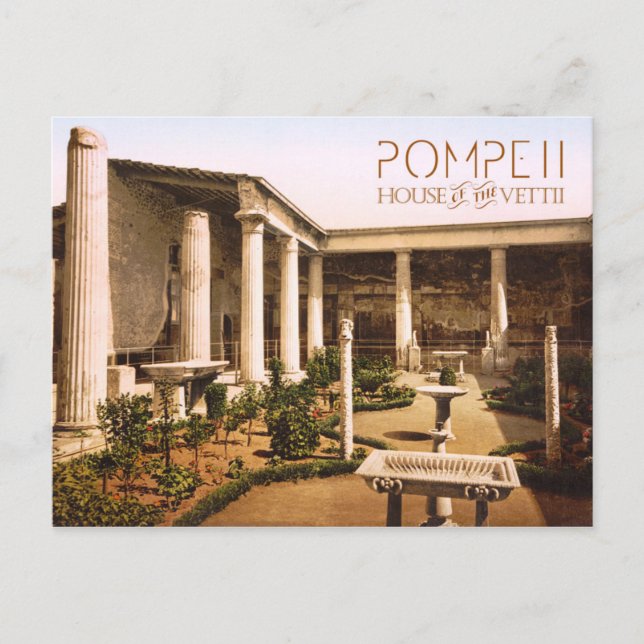Peristyle of the House of Vettii, Pompeji Postkarte (Vorderseite)