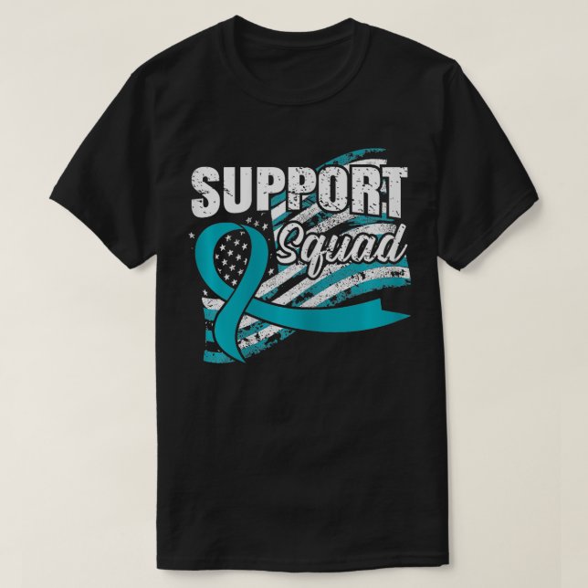Peritoneal Support Squad USA Flag Awareness Ribbon T-Shirt (Design vorne)