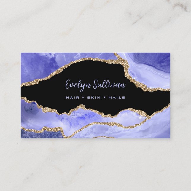 Periwinkle-Agate QR-Code-Visitenkarte Visitenkarte (Vorderseite)