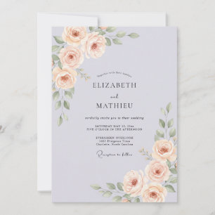 Periwinkle Antik Champagner Aquarell Hochzeit Einladung