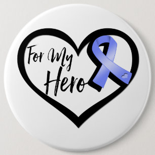 Periwinkle Awareness Ribbon für meinen Helden Button