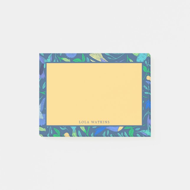 Periwinkle Birnen und Blume Blumenmuster Post-it Klebezettel (Vorderseite)