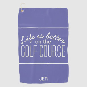 Periwinkle Blau Monogramm Golfer Das Leben ist bes Golfhandtuch