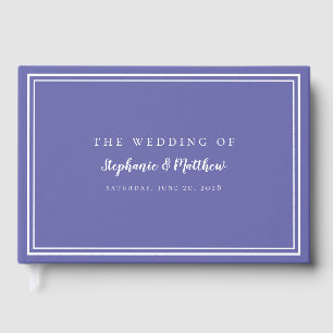 Periwinkle Blue Chic Simple Modern Wedding Elegant Gästebuch