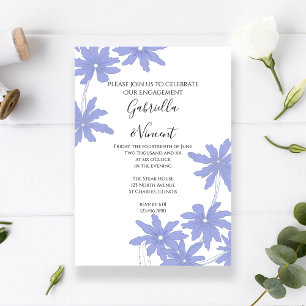 Periwinkle Blue Daisies Engagement Party Einladung
