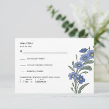 Periwinkle Blue Floral Moderne Hochzeitsreaktion,