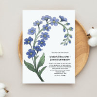 Periwinkle Blue Floral Stilisierte Blume Hochzeit