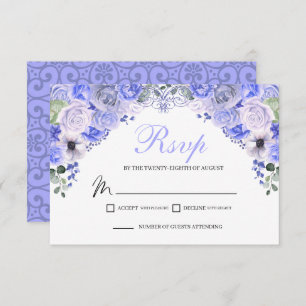 Periwinkle Blue Floral UAWG Enclosure Card RSVP Karte