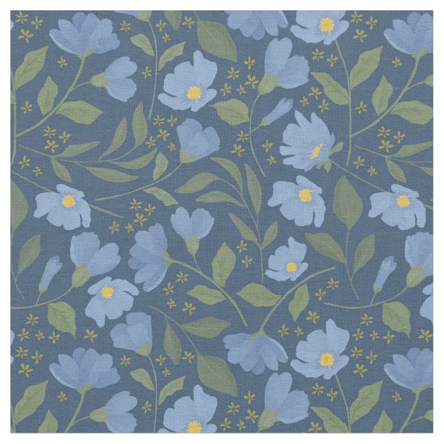 Periwinkle Blue Flowers Stoff (Nahaufnahme)
