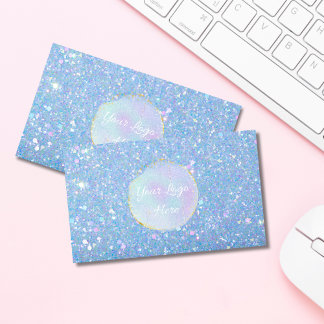Periwinkle Blue Glitzer Custom Business Cards Visitenkarte
