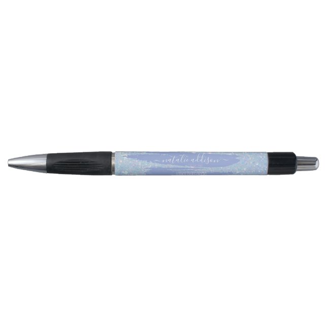 Periwinkle Blue Glitzer Promotion Pen Kugelschreiber (Vorderseite)