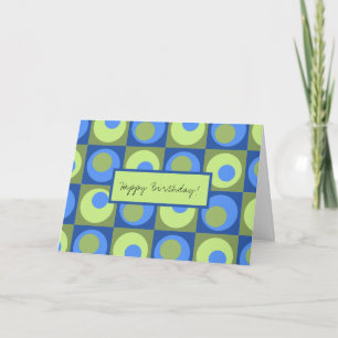 Periwinkle Blue Green Happy Geburtstag Gemustert Karte