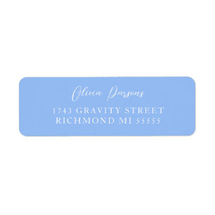 Periwinkle Blue Modern Elegant Scripting Label