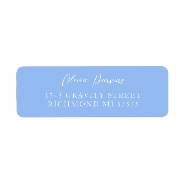 Periwinkle Blue Modern Elegant Scripting Label (Vorne)
