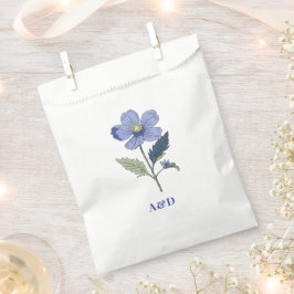 Periwinkle Blue Modern Floral Wedding Geschenktütchen