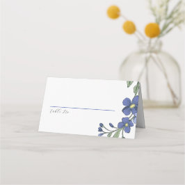 Periwinkle Blue Modern Floral Wedding Platzkarte