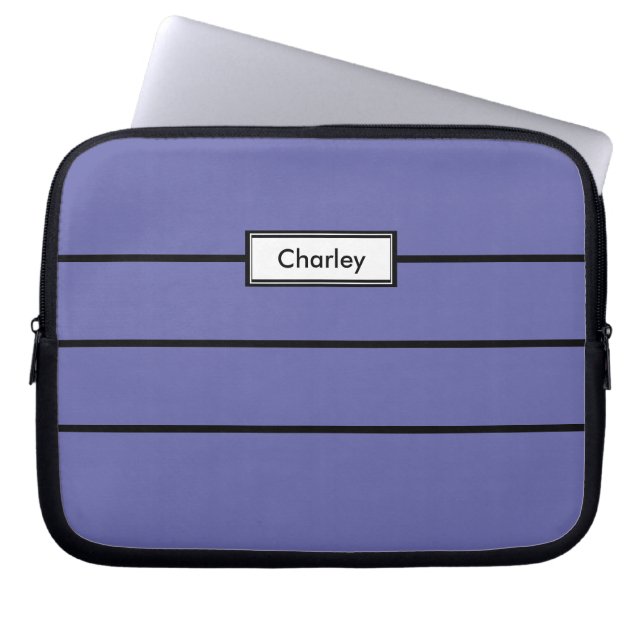 Periwinkle Blue Moderner Minimalistischer Mit Mono Laptopschutzhülle (Vorderseite)