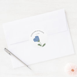 Periwinkle Blue Spring Blume Personalisiert Runder Aufkleber