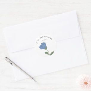 Periwinkle Blue Spring Blume Personalisiert Runder Aufkleber