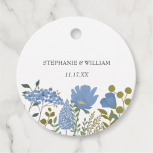 Periwinkle Blue Spring Floral Wedding Geschenkanhänger