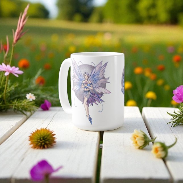 Periwinkle Blue und Lila Mond Fairies Kaffeetasse (Von Creator hochgeladen)