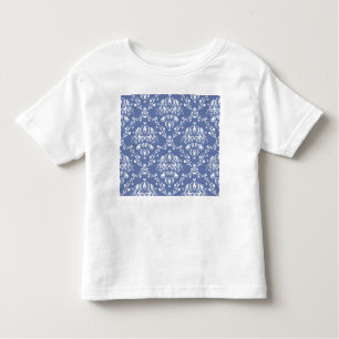 Periwinkle Blue und White Damask Kleinkind T-shirt