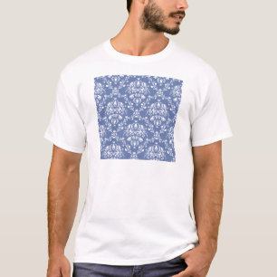 Periwinkle Blue und White Damask T-Shirt