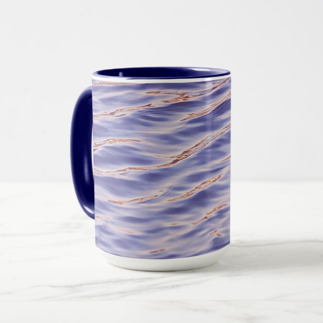 Periwinkle Blue Water Abstrakt Art Tasse (Vorderseite Links)