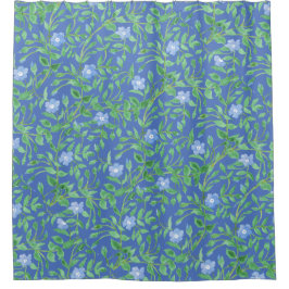 Periwinkle Blue White Decorative Chic Floral Duschvorhang
