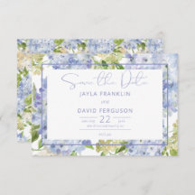 Periwinkle Blue White Hydrangea Wedding