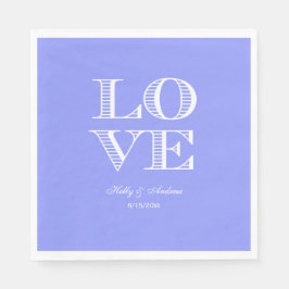 Periwinkle Blue, White LIEBE Napkins Serviette
