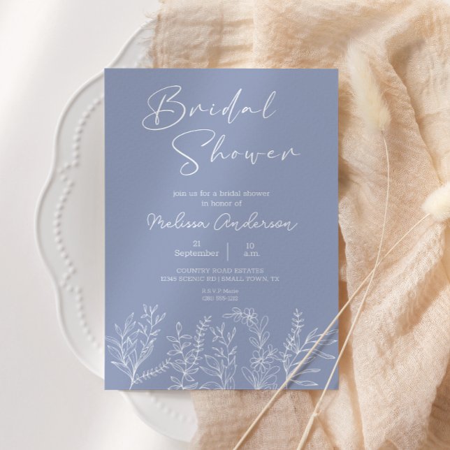 Periwinkle Blume Boho Bridal Dusche Einladung (Von Creator hochgeladen)