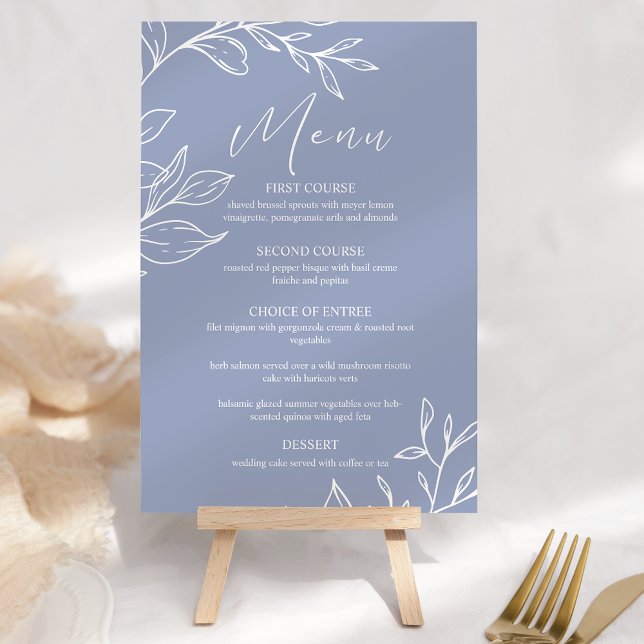 Periwinkle Blume Boho Wedding Menu Menükarte (Von Creator hochgeladen)
