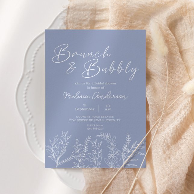 Periwinkle Blume Brunch Bridal Dusche Einladung (Von Creator hochgeladen)
